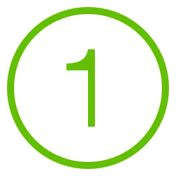 Cartoon number 1 in circle